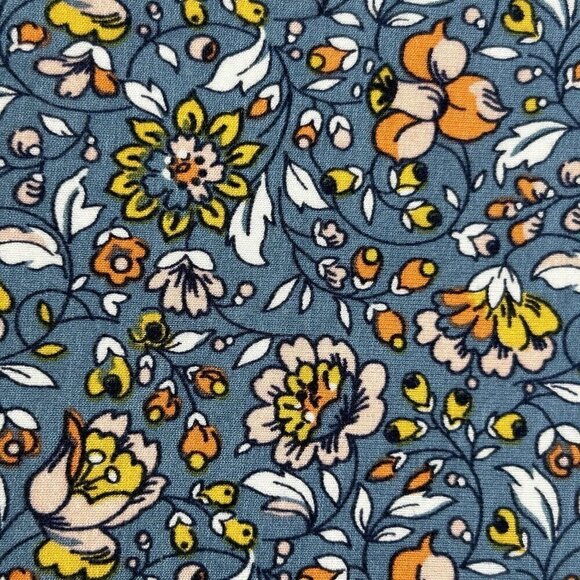 Boden Maxi Dress US 16/18 Tiered Wrap Jersey Blue Orange Yellow Boho Botanic - Picture 3 of 10